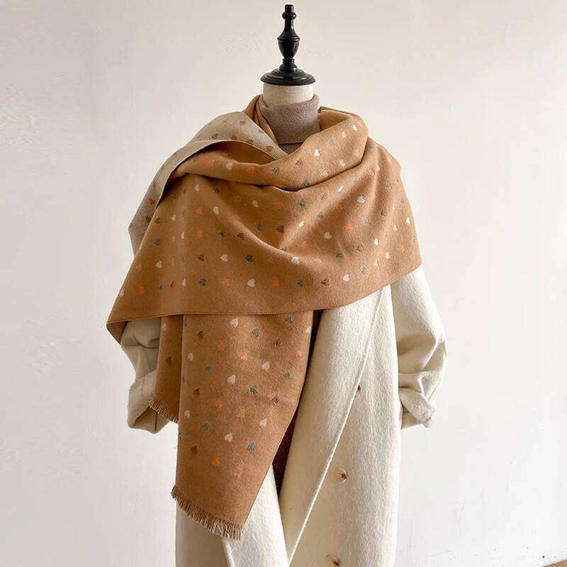 New Winter Cashmere Love Scarf for Women Shawl Wrap Female Pashmina Luxury Brand Poncho Thick Blanket Warm Bufanda Echarpe Femme Z260226