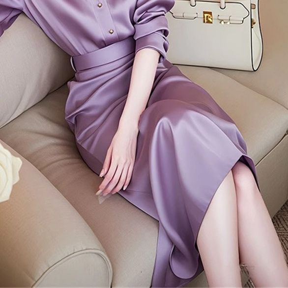 Womens Blue Satin Maxi Prom Dresses Summer Fashion One Shoulder Tie Waist Long Formal Cocktail Dresses for Women 240801