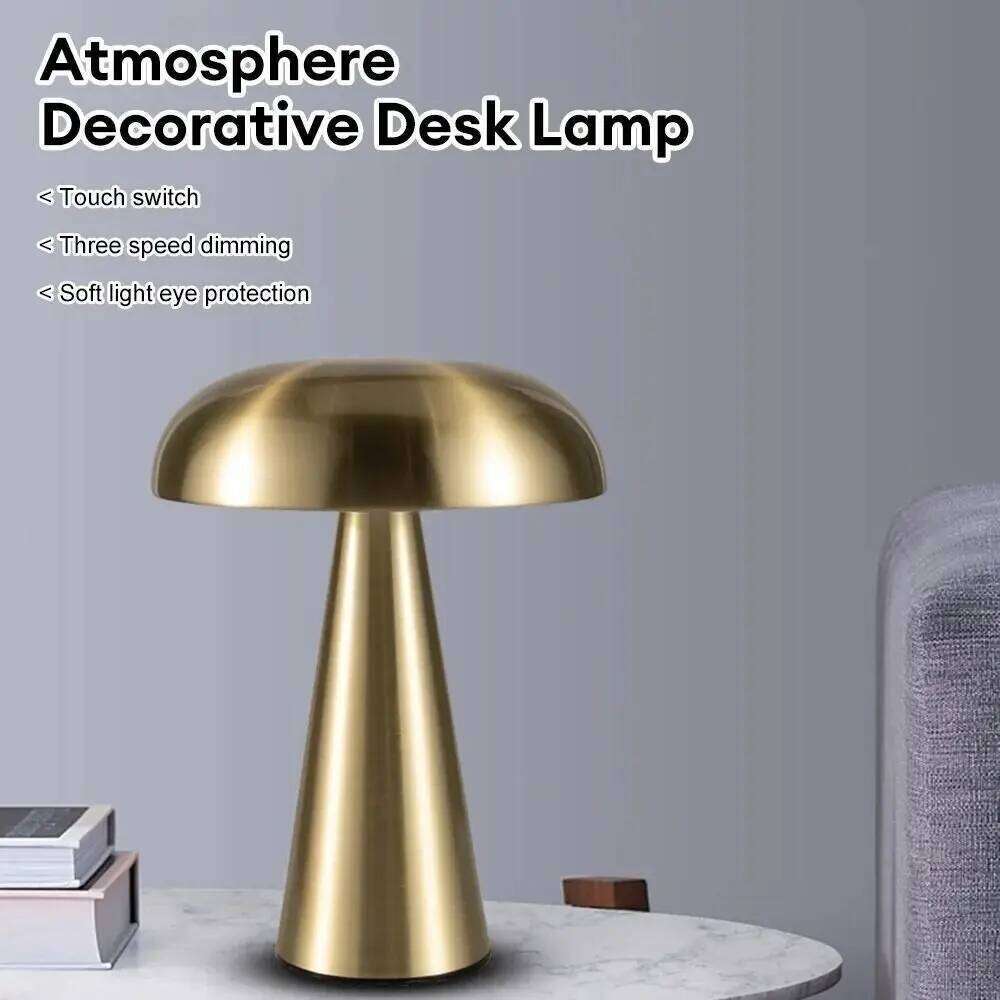 Creative Touch Sensor Bar Rechargeable Dimming LED Table Desktop USB Mushroom Lamp Restaurant Z260227