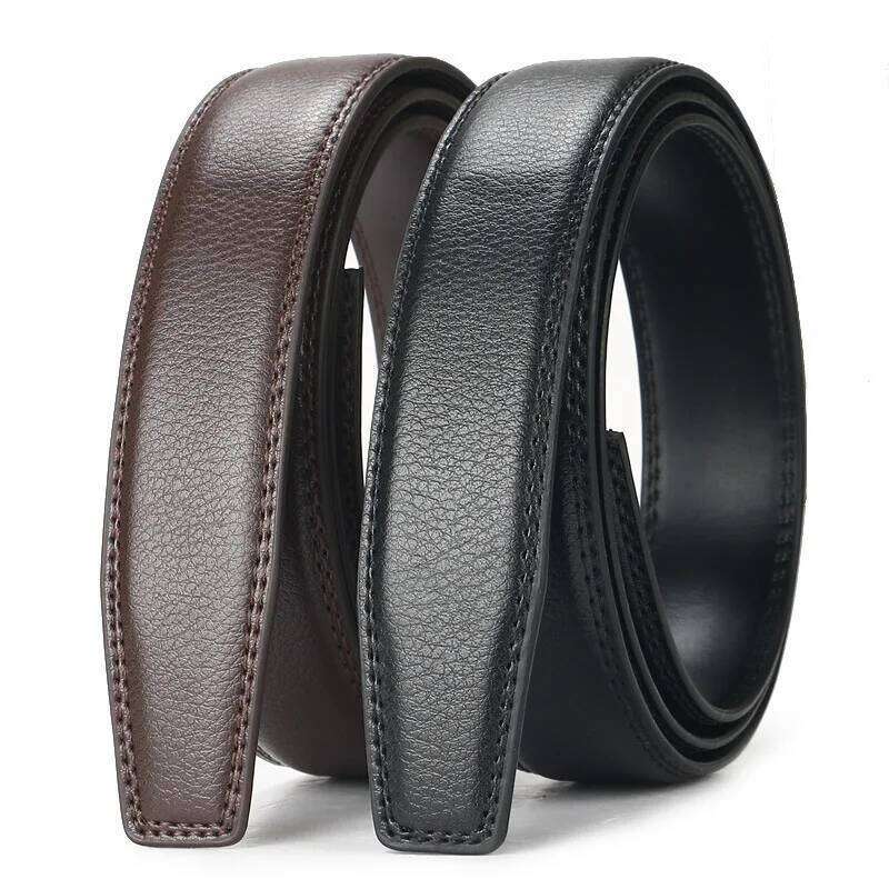 Automatic Buckle High Quality Brown/Black Genuine Leather Belts with Adjustable Ratchet Belt for Men 26H0227