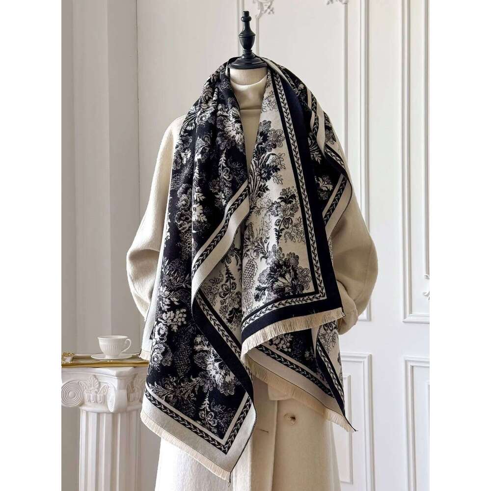 2025 Luxury Winter Faux Cashmere Wraps for Women Warm Scarf Pashmina Shawl Blanket Travel Poncho Stoles Z260226