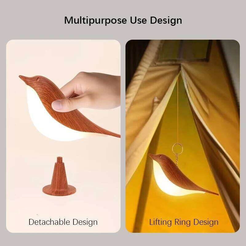 LED Magpie Night Light: Touch Control, Hanging Design, Table Lamp, Portable. Suitable for Bedrooms, Living Rooms, Weddings. Z260227