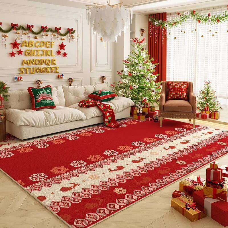 VIKAMA1PC Christmas Cartoon Crystal Velvet Carpet Is Dirt Resistant And Easy To Care For Bedroom Living Room Mat Home Decor H260226