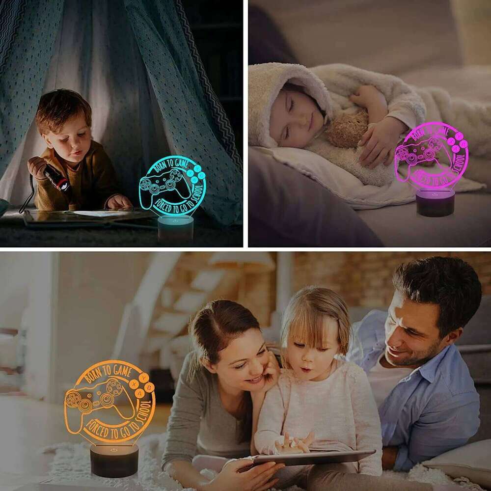 Gamepad 3D Setup RGB Gaming Room Children's Bedroom Night Lights LED Table Lamp for Playstation Lighting Gifts Z260227