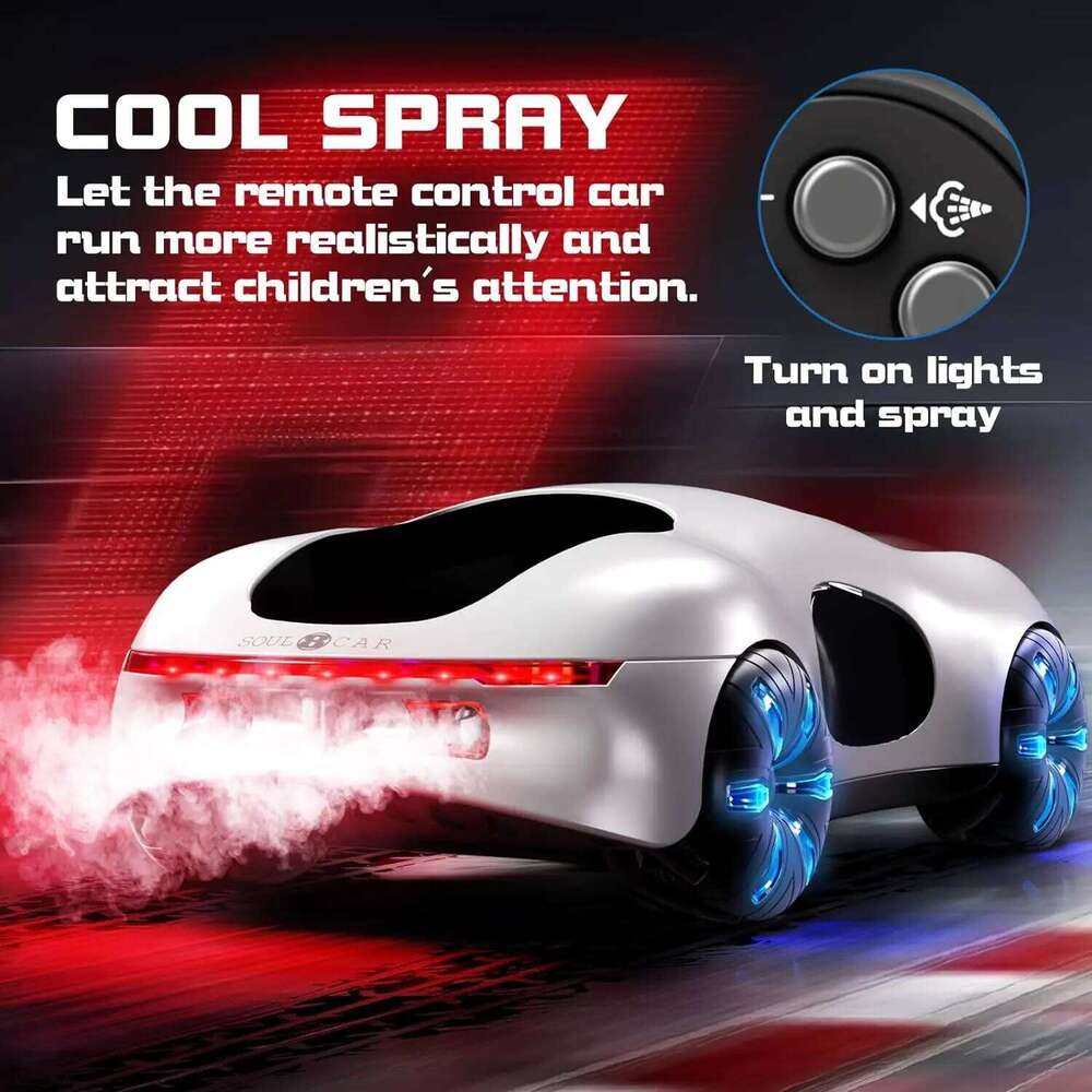 NEW sports dual spray with sound and cool lights four-wheel drive science fiction concept car children's remote control H260227