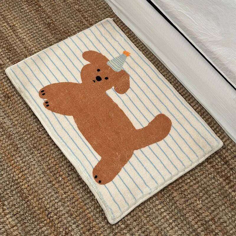 VIKAMA Fashionable Cute Cartoon Animal Striped Carpet Entryway Floor Mat Living Room Sofa Coffee Table Bedroom Bedside Blanket H260227 - view 5