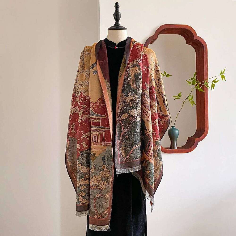 2025 Fashion Luxury Brand Chinese Style Winter Warm Soft Scarves Female Shawl Women Foulard Ladies Wrap Bandanna Muffler Scraf Z260226