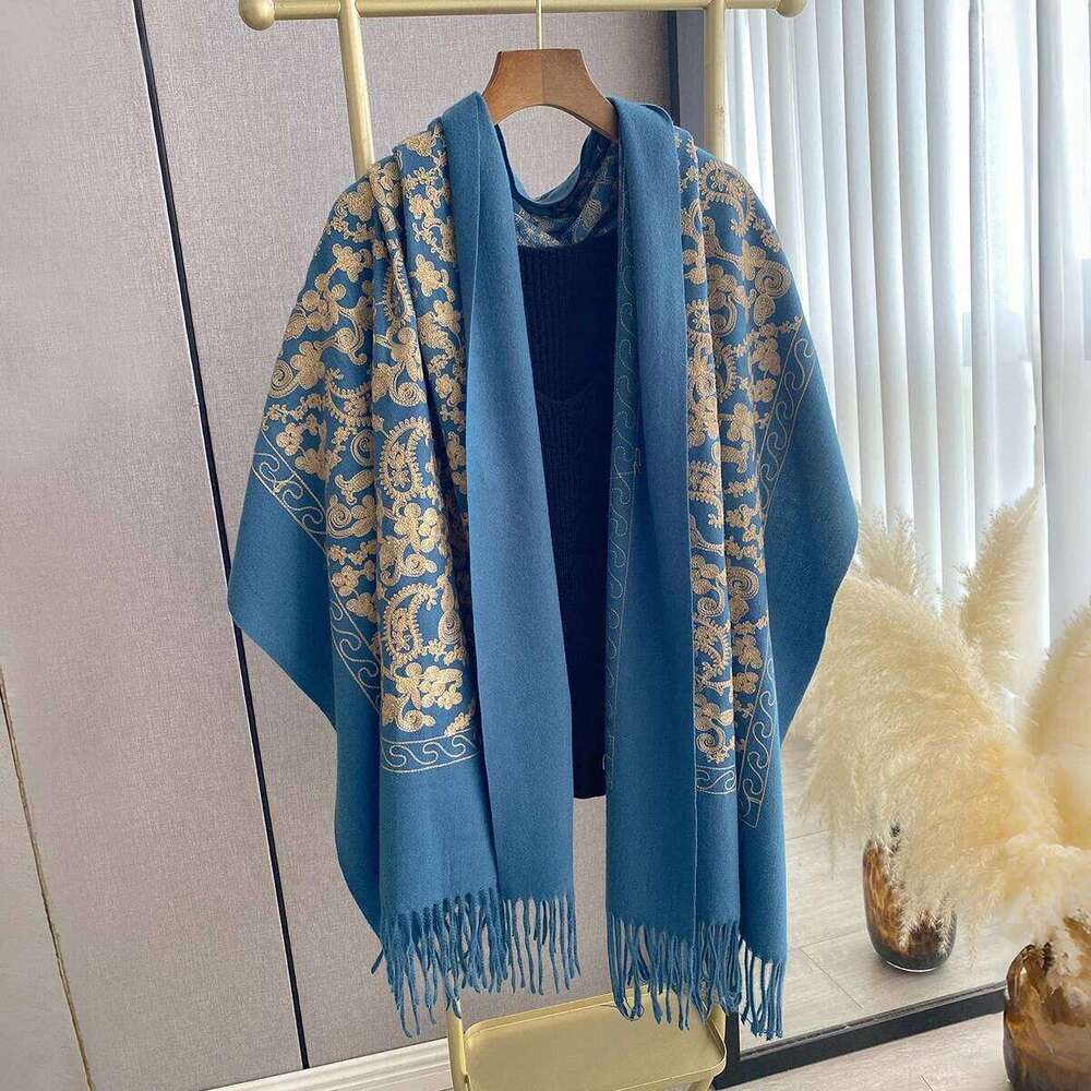 Luxury Design Winter Embroidery Cashmere Scarves High Quality Women Thicken Tassels Wrap Shawl Ladies Warm Wool Pashmina Scarf Z260226