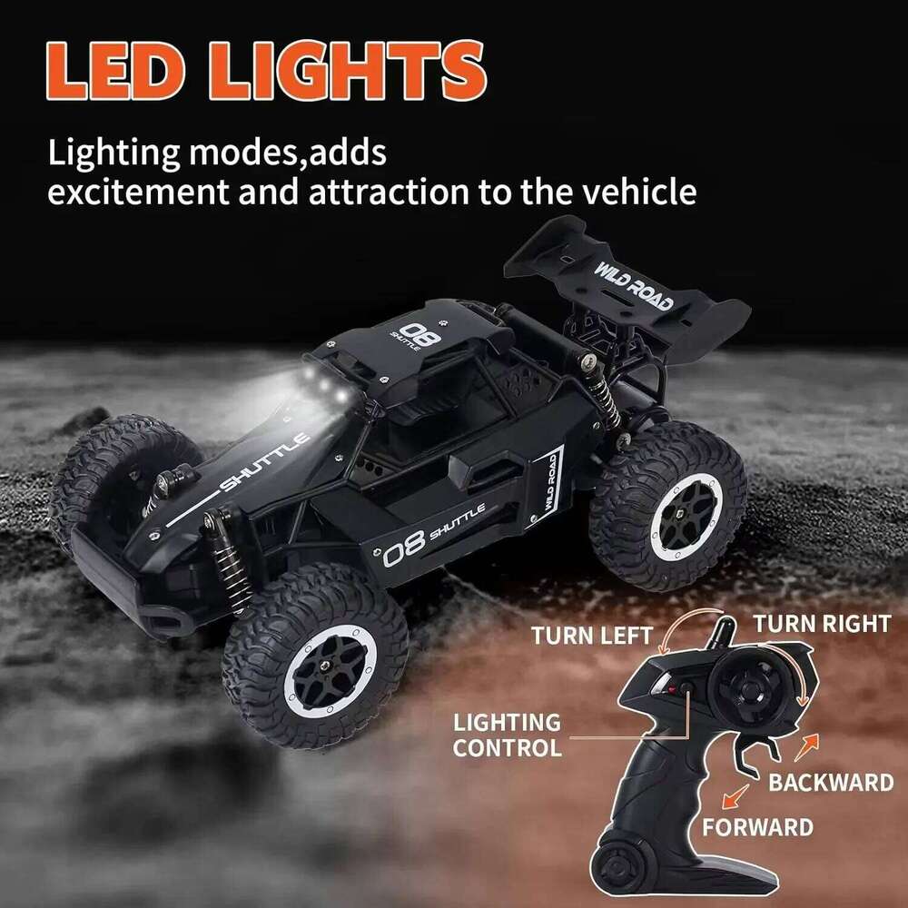 1:16 2.4G Model 2WD High-Speed Off-road RC With LED Light Remote Control Climbing Vehicle Outdoor Trucks Car Gifts Kids Toys H260227