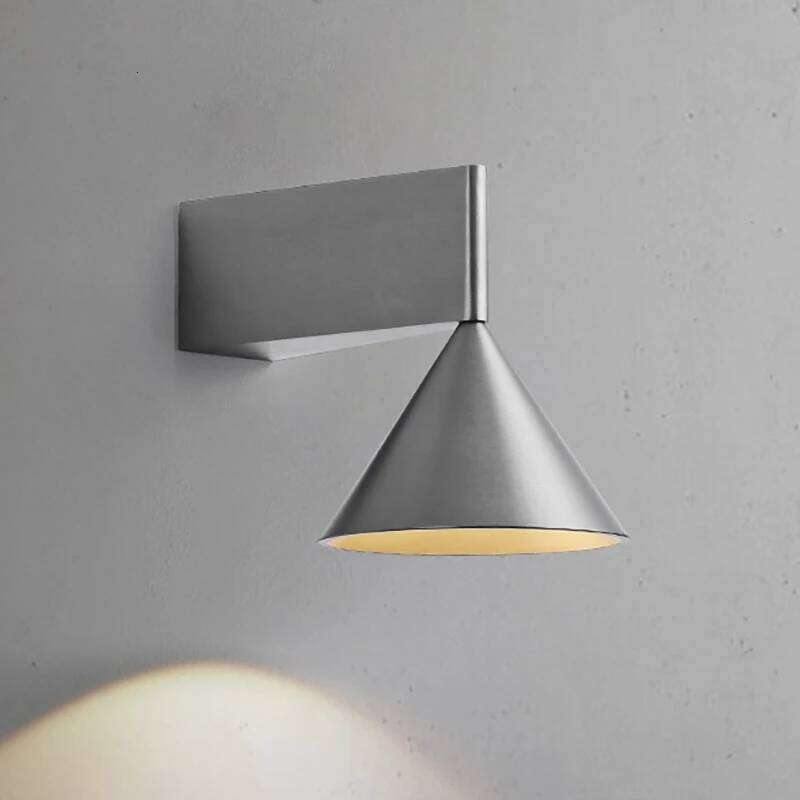 Italian Minimalist aluminum conical geometric bedside warm wall lamp for living dining room corridor and hallway Z260227