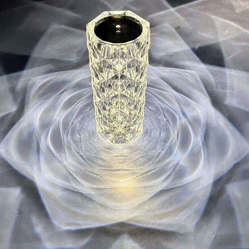 Crystal Diamond Table Rechargeable Acrylic Bedroom Bedside Ambiance Rose Decorative Lamp Touch Creative Night Lights Z260227