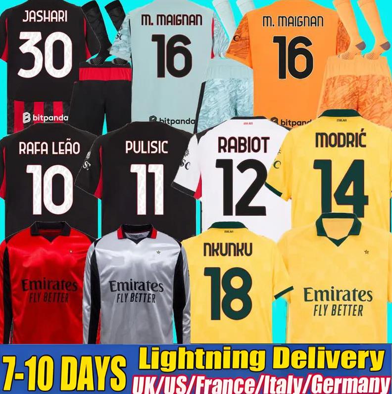 25 26 Maglia MilAn GIROUD 125 Year RAFA LEAO PULISIC Soccer Jersey Kid Kit long sleeve Home Away 3rd Football Shirts Calcio Maillot TOMORI THEO Pleasures Fourth AC