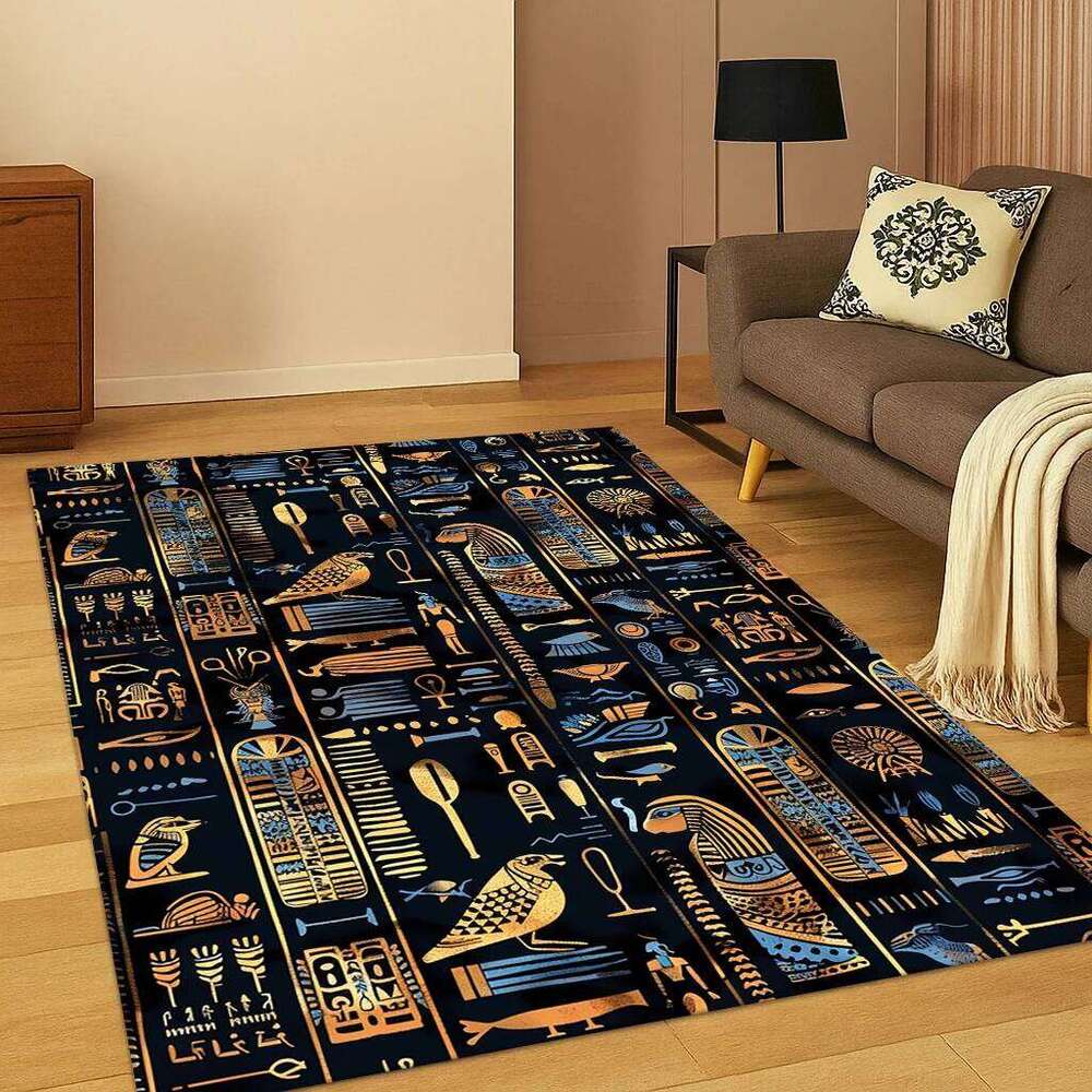 Ancient Egyptian Mythological Pharaoh Sign Carpet for Home Bedroom Living Room Sofa Doormat Decor,Area Rug Game Non-slip Mat H260226