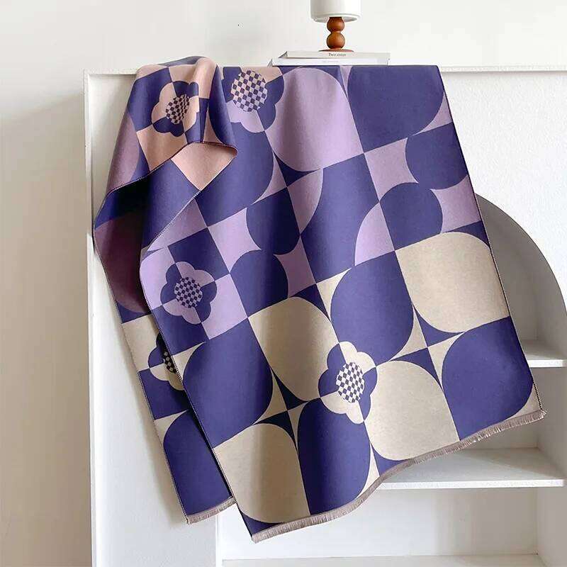 Luxury Brand Two-Sided Jacquard Scarf Imitation Cashmere Soft Warm Fringe Pashmina Shawl Winter Coldproof Windproof Blanket Z260226