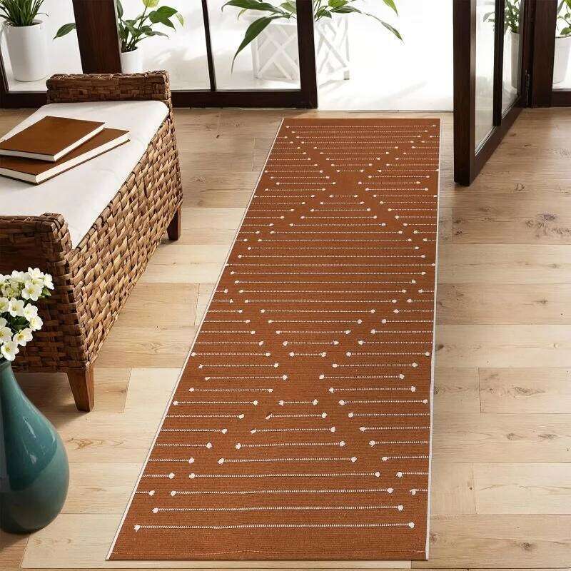 Geometric Line Print Runner Rug Minimalist Design Hallway Carpet Non-slip Home Decor Floor Mat for Living Room Entrance Bedroom H260226