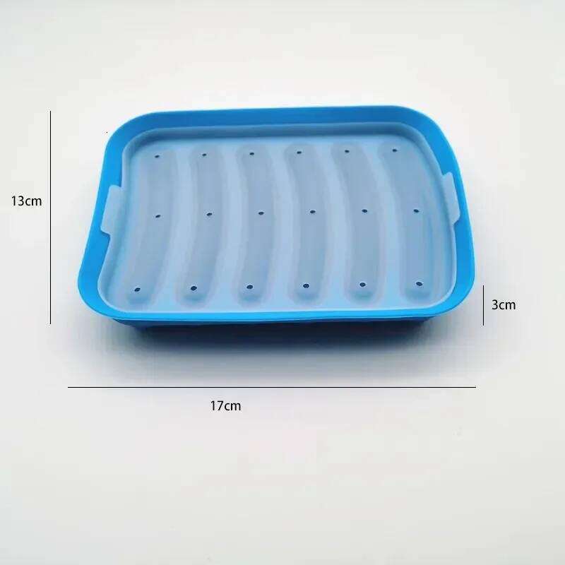 Green 6-Grid Silicone Sausage Maker Mould for Ham Hot Dog Cake Baking Non-Stick Dishwasher Safe Kitchen Tools Accessories