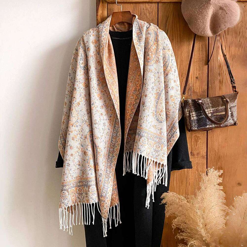 Bohemia Luxury Pashmina Hijab Scarf Long Muslim Paisley Print Cashmere Shawl Soft Turban Headband for Women Z260226