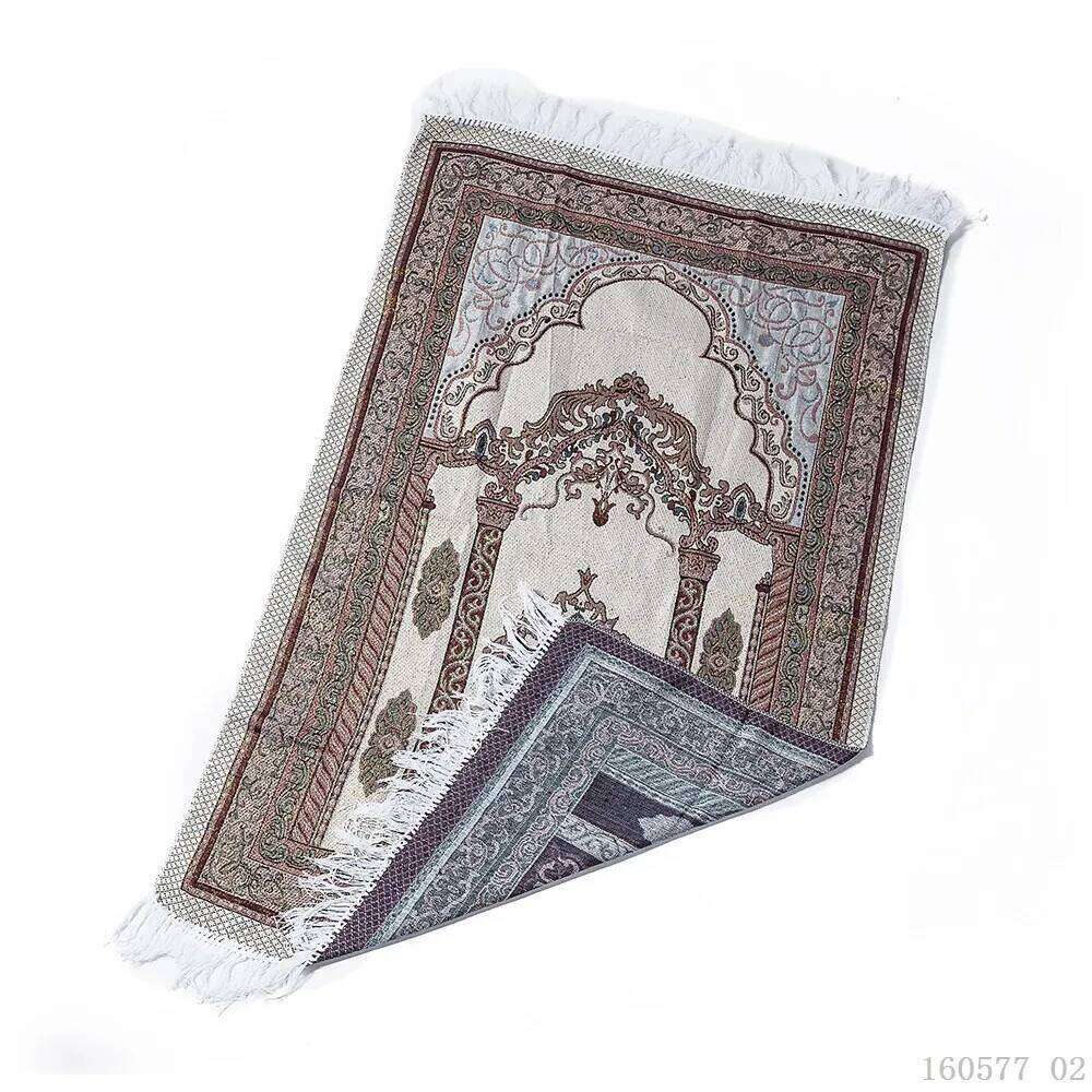 Prayer Rug Prayer-Rug with Elegant Design Bags Soft Carpet Ramadan Islamic Muslim Gift for Family Friends H260226