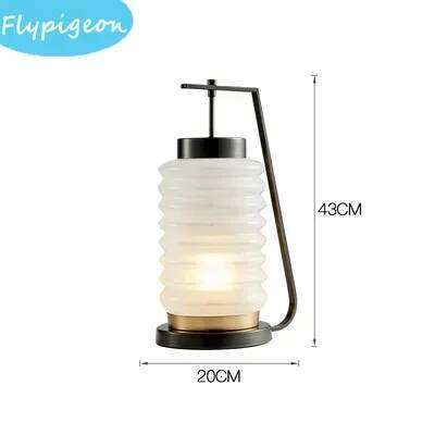 Lantern Luxury Art Glass Table Lamp Modern Creative Simplicity for Living Room Bedroom Office Hotel Night Light Z260227