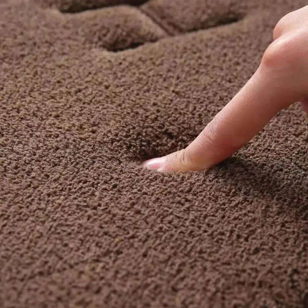 Anti Slip Faux Cashmere Memory Foam Carpet Coral Fleece Super Absorbent Floor Mat Kitchen Living Room Bathroom H260226