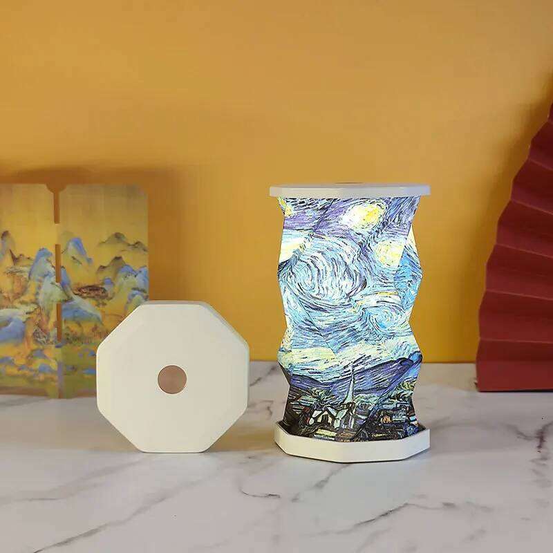 Folding Desk Mini Paper Lantern Portable Table Lamp Rechargeable Dimmable Night Light for Living Room Bedroom Decor Gift Z260227