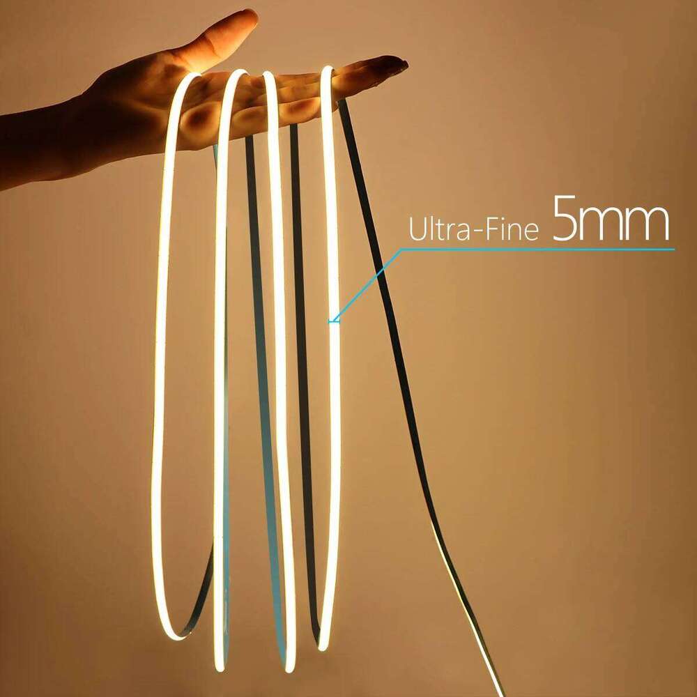 5MM COB Strip 12V FOB LED Bar 320Leds/M 3000K 4000K 6000K High Density Flexible Ribbon Rope Tape Cabinet Light Blue Red Z260226