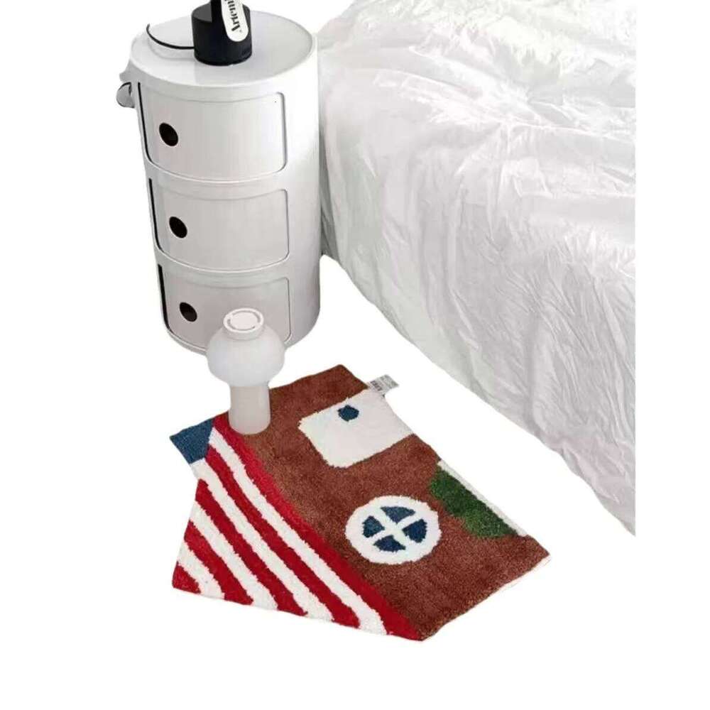 Cartoon House Plush Rugs for Bedroom Irregular Tufted Carpet Household Washroom Floor Mat Korean Style Soft Sketch Area Rug H260226