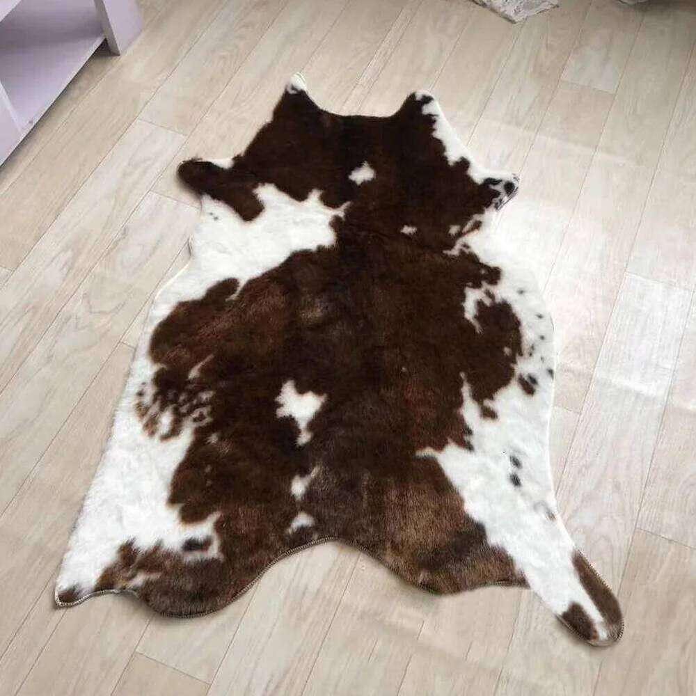 Living Cow Pattern Carpet Area Rugs Floor for Room Animal Print Imitation Livingroom H260226