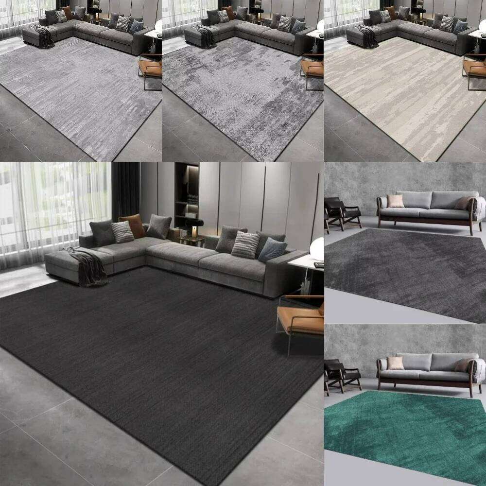 Fashion Solid Color Black Grey Carpet Living Room Decor Bedside Sofa Rug Lounge Coffee Table Floor Mat Home Apartment H260226
