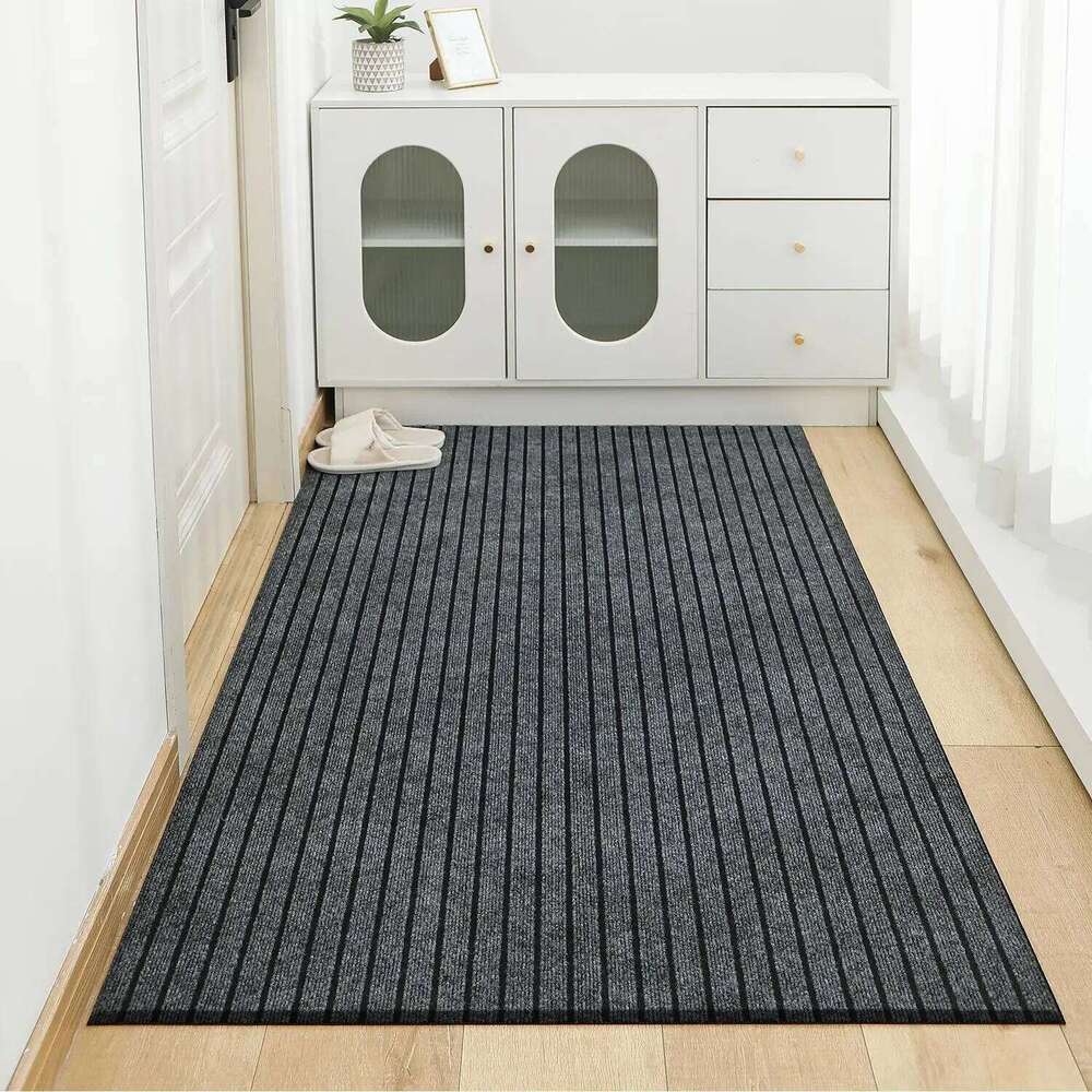 Modern Minimalist Square Floor Mat - Durable, Stain/Fade Resistant, Non-Slip Rubber Backing, Machine Washable for Indoor/Outdoor H260226