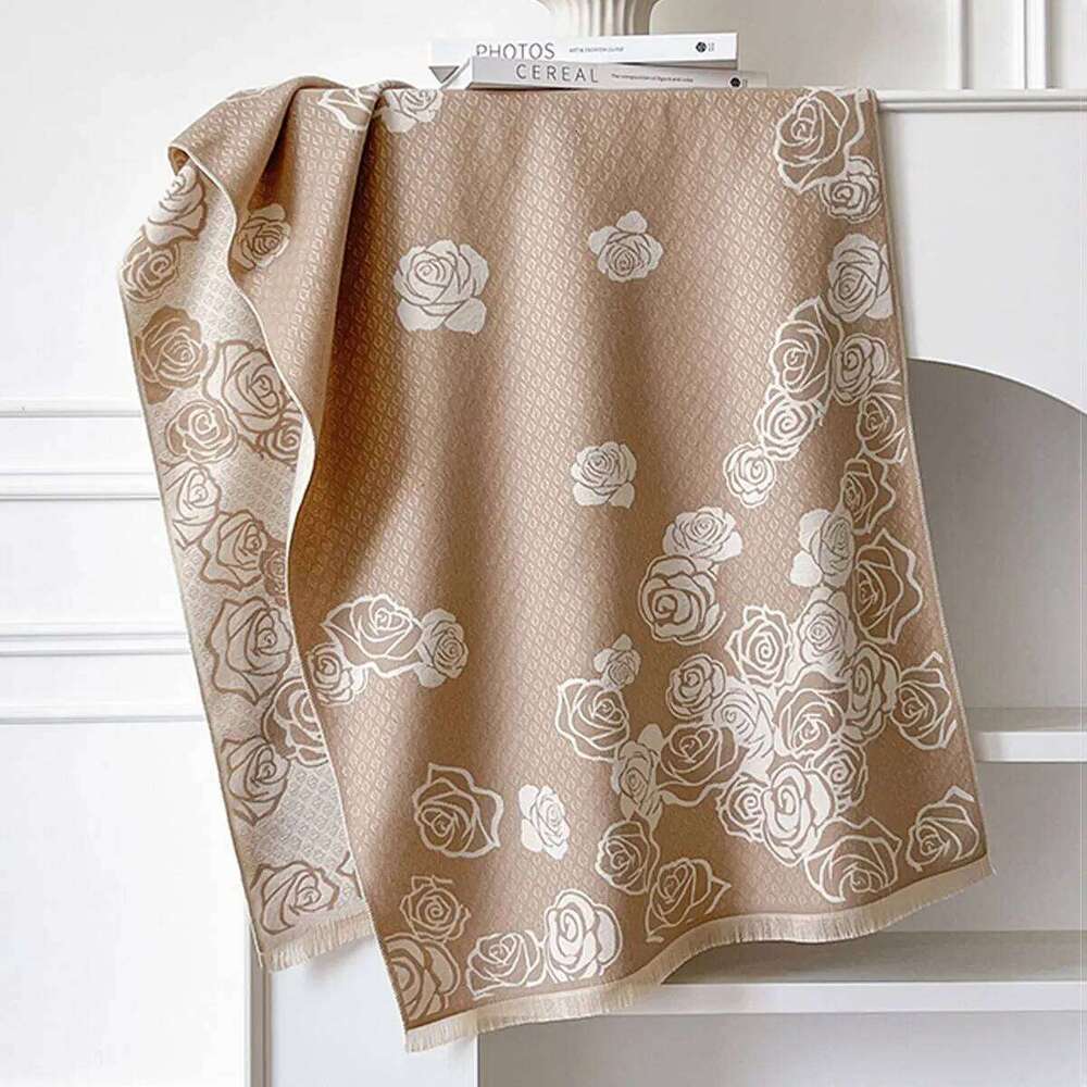 New Winter Cashmere Scarf for Women Rose Shawl Wrap Female Pashmina Luxury Brand Poncho Thick Blanket Warm Bufanda Echarpe Femme Z260226