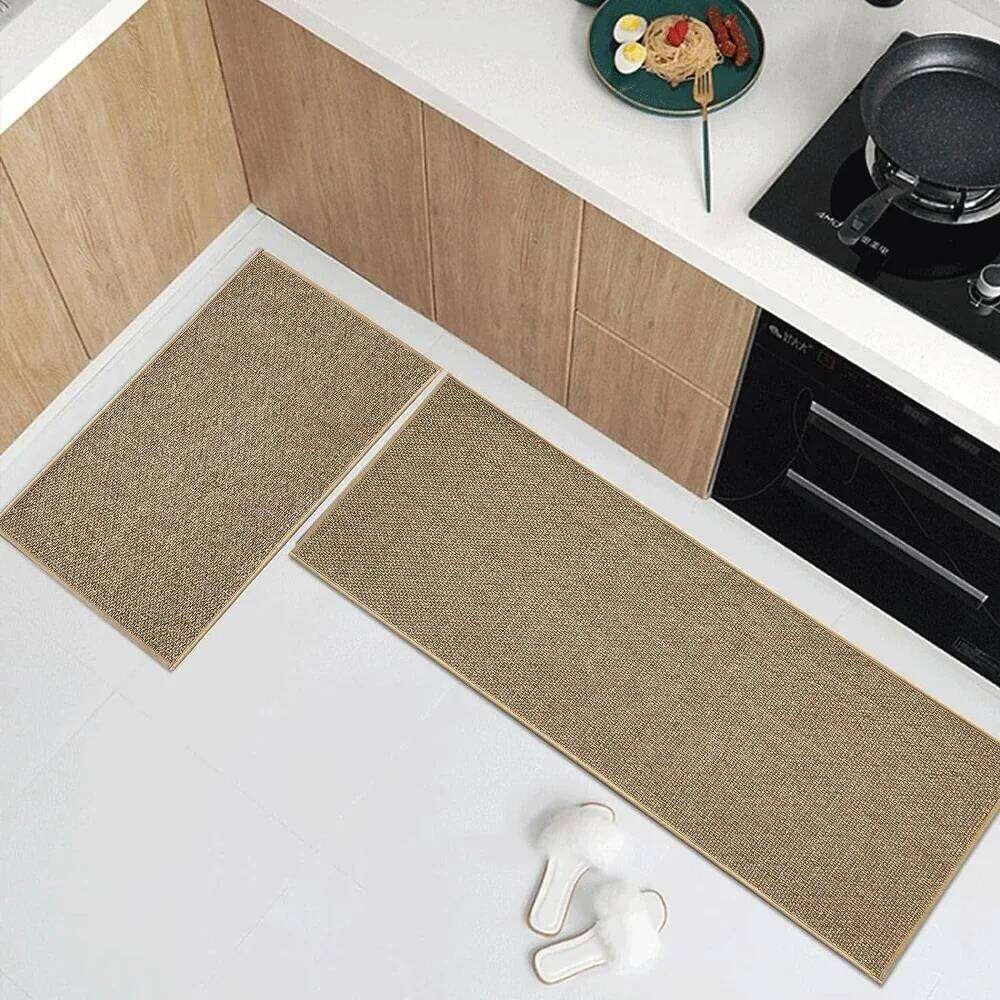 Washable Non-slip Rug Sisal Running Rug, Faux Woven Mat Kitchen Runners With Back Made Of Natural Rubber H260226
