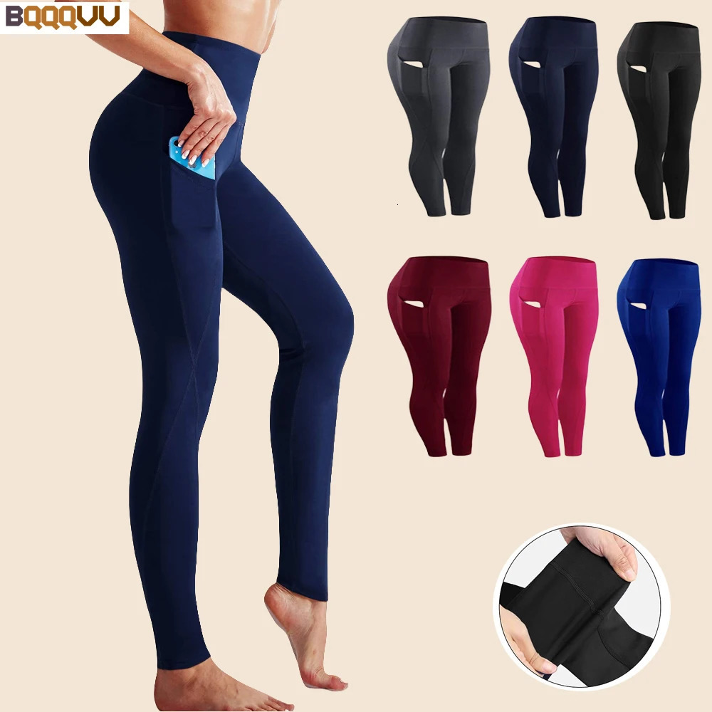 High Waisted Workout Leggings with Pockets for Women Gym Clothing Yoga Pants Running and Cycling Soft Summer 1Pc 260206