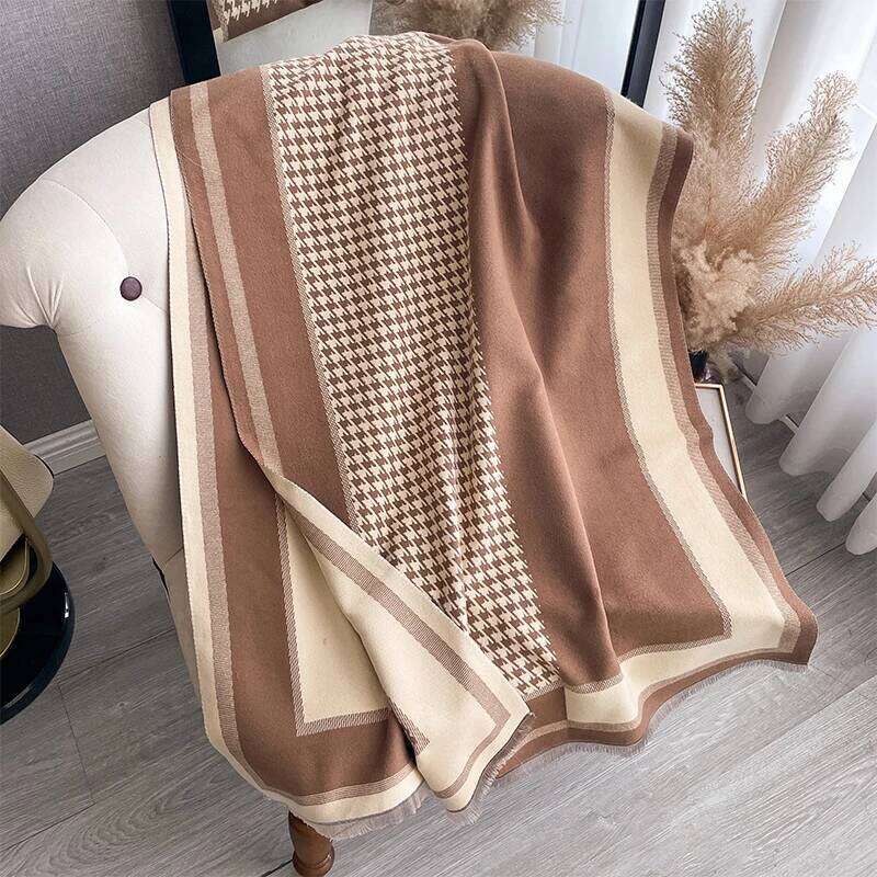 2024 Luxury Brand Two-Sided Jacquard Scarf pashmina Cashmere Soft Warm Fringe Pashmina Shawl Winter Coldproof Windproof Blanket Z260226