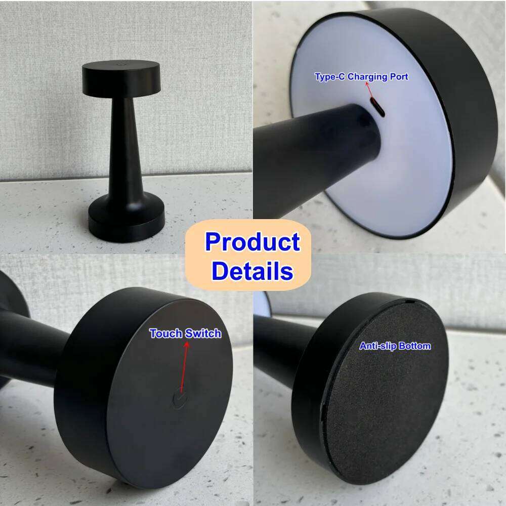 USB Rechargeable Touch Desk Wireless Bedside Decorative LED Table Lamp Restaurant Coffee Bar Home Mood Lighting Night Light Z260227