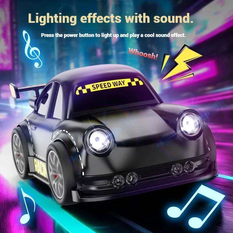 2.4G mini RC smart drift car with lights and sounds, multi-function remote control, suitable for indoor/outdoor entertainment H260227