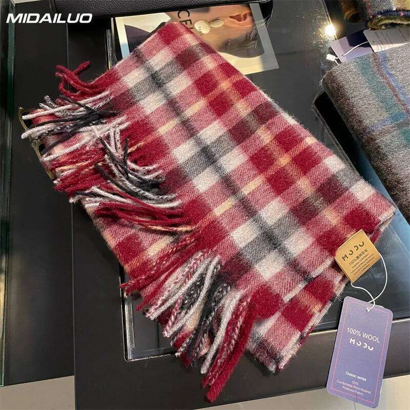 100% Wool 70.87 * 12.6 inches Winter Warm Windproof Scarf Elegant and Fashionable Non Stretchable Multi functional Out Z260226