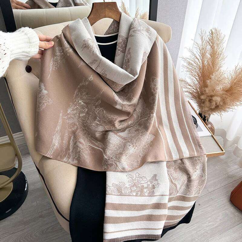 2025 Warm Luxury Cashmere Scarf Women Thick Print Fashion Shawl and Wraps Ladies Blanket Foulard Winter Pashmina Bandana Bufanda Z260226