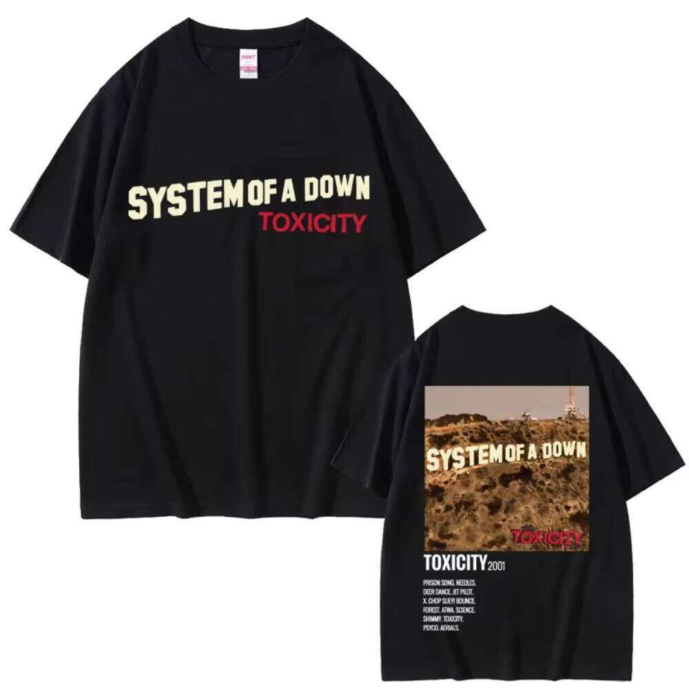 Alternative Metal Rock Band System of A Down Toxicity Album Graphic T-shirt Men's Women Casual Vintage T-shirts C260227