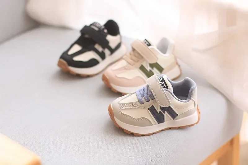 Kids Sneakers Two-Tone Minimalist Non-slip Breathable Hook and Loop Shoes for Children Casual SportsT260227