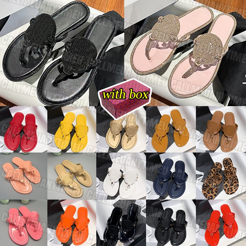 Designer Sandals Womens Slides Fashion Summer Beach Sandal luxury Patent Leather Slippers Triple Black pink apricot Sandles