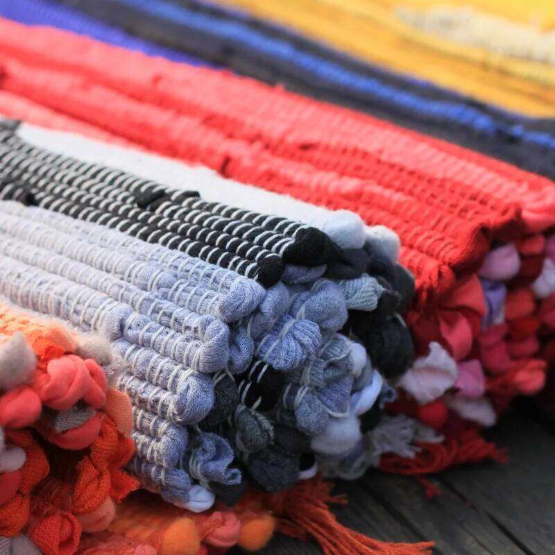 Cotton Cloth Retro Handmade Tassel Rug and Carpet Home Living Room Tapestry Absorbent Floor Area Mat for Kitchen Boho Decor H260226