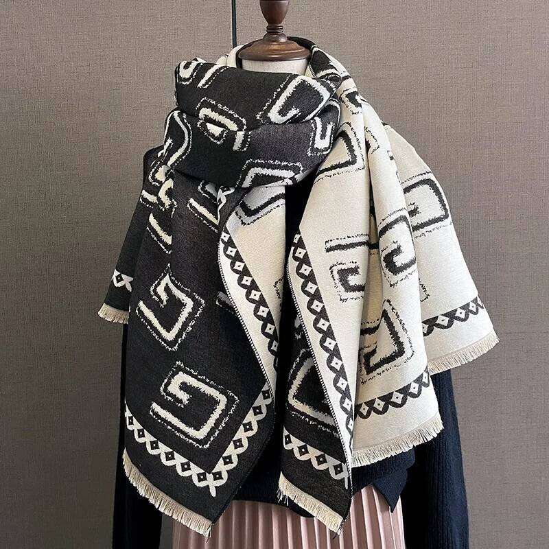 New Fashion Brand Women Pashmina Cashmere Winter Thick Warmth Shawl Wrap Coldproof Windproof Scarf Echarpe Blanket Z260226