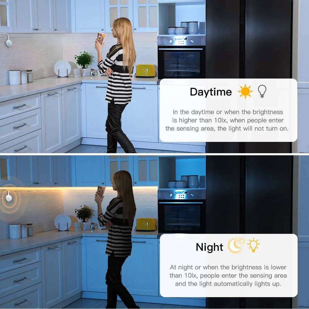 DC24V LED Night with PIR Motion Sensor Neon Light Strip No Flicker Waterproof COB Wall Lamp Tape Smart Induction for Stair Z260226