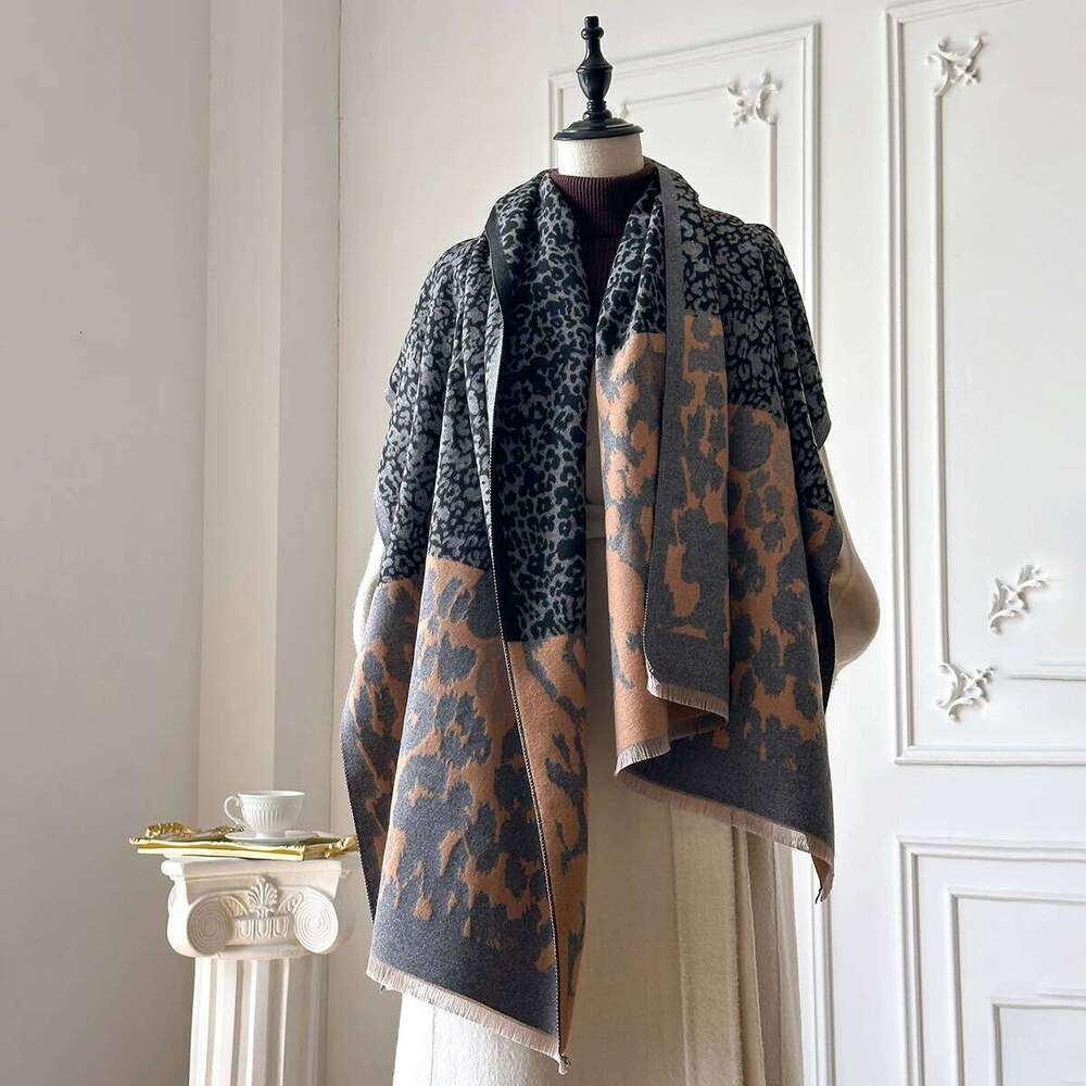 Luxury Faux Cashmere Scarf for Women Warm Thick Shawl Autumn Winter Pashmina Blanket Poncho Fashion Print Z260226