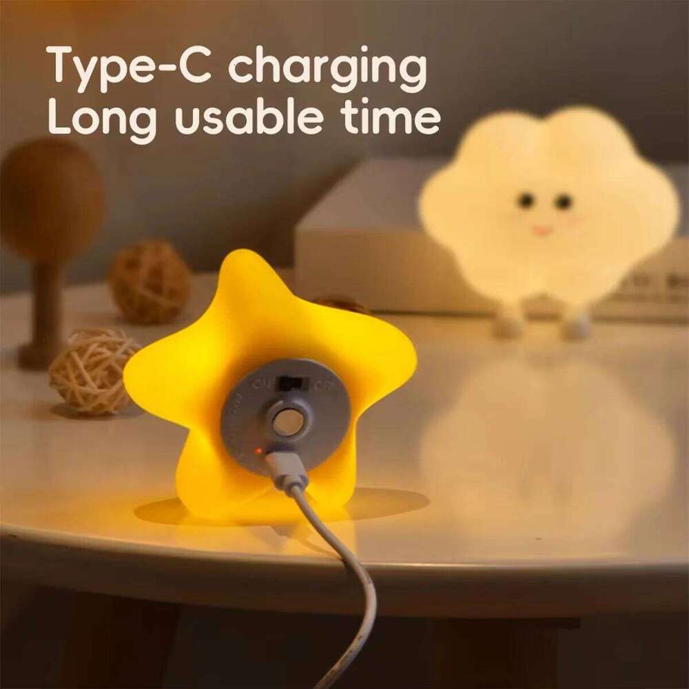 Rechargeable Silicone Led Night Light Wall Lamp Decorative Portable For Bedroom Cute Moon Bedside Baby Dimmable Nursery Sleeping Z260227