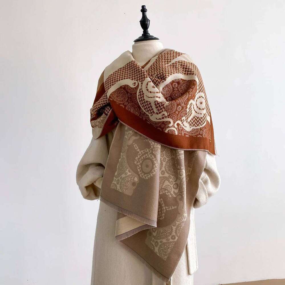 Fashion Winter Scarf Women Print Imitation Cashmere Warm Pashmina Foulard Luxury Scarves Wraps Thick Soft Bufanda Lady Shawl Z260226