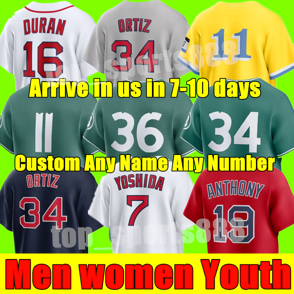 S-4XL 2024 Trevor Story Baseball Jersey 2 Justin Turner Rafael Devers Bostons Yoshida David Ortiz Chris Sale Williams Bobby Dalbec Red Sox Alex Verdugo Men Women Youth
