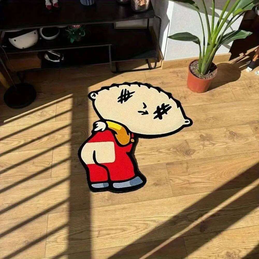 VIKAMA Cartoon-Shaped Carpet, Soft Bedroom Bedside Rug, Living Room Cloakroom Non-Slip Area Mat, Home Decoration H260226