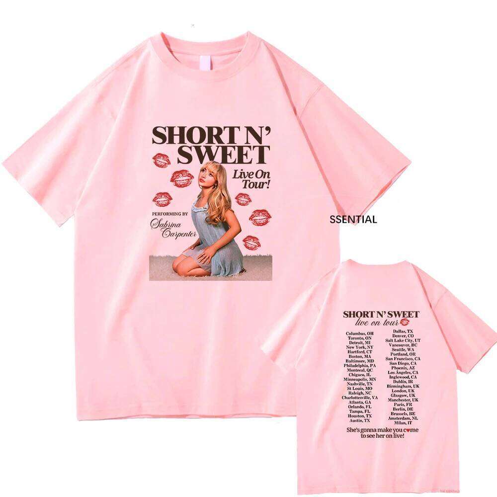 Sabrina Carpenter Short n' Sweet Album Shirt Men/women Clothing Harajuku Vintage Unisex Graphic T Shirts Kawaii Clothes H260227